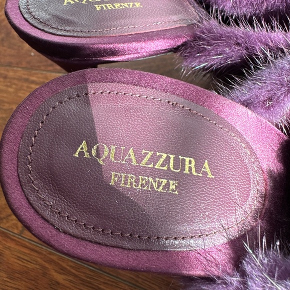 Aquazzura sandals/mule with high heels and mink fur size 37. W/ Box + dust bag - Picture 11 of 16